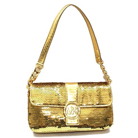 gold michael kors purse|Michael Kors gold evening bag.